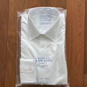 New! Charles Tyrwhitt white button down dress shirt. 15/35in Non Iron Slim Fit.